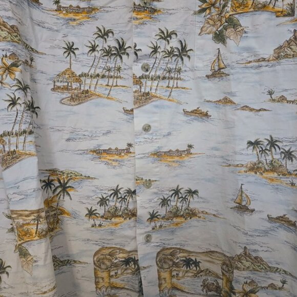 Pierre Cardin Men's S/S Hawaiian shirt with tropical pattern‎ Size 2XLT - Picture 3 of 4